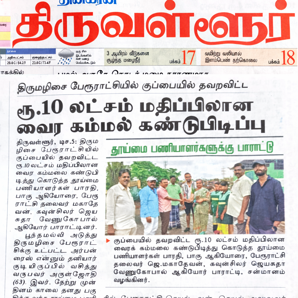 Sewer identification project in Tamil news